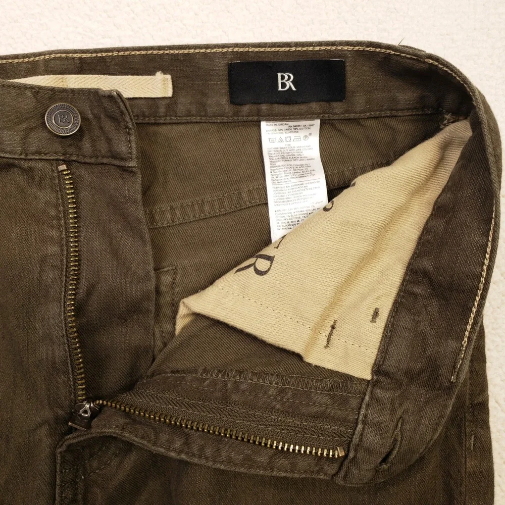 Banana Republic Slim Linen Trousers Mens 30x30 Brown Casual Pants Lightweight
